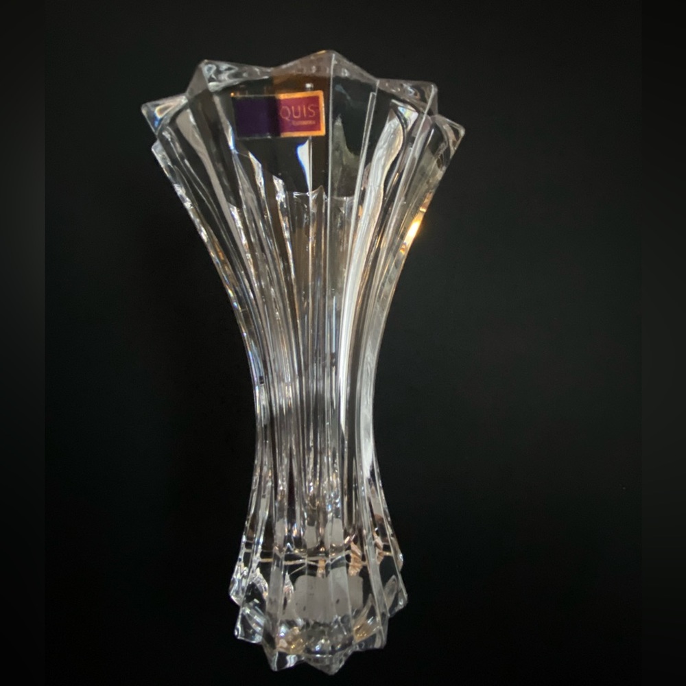 Vase Waterford Elliston Timeless 100% Lead Crystal 7" Marquis Scalloped Rim Foot